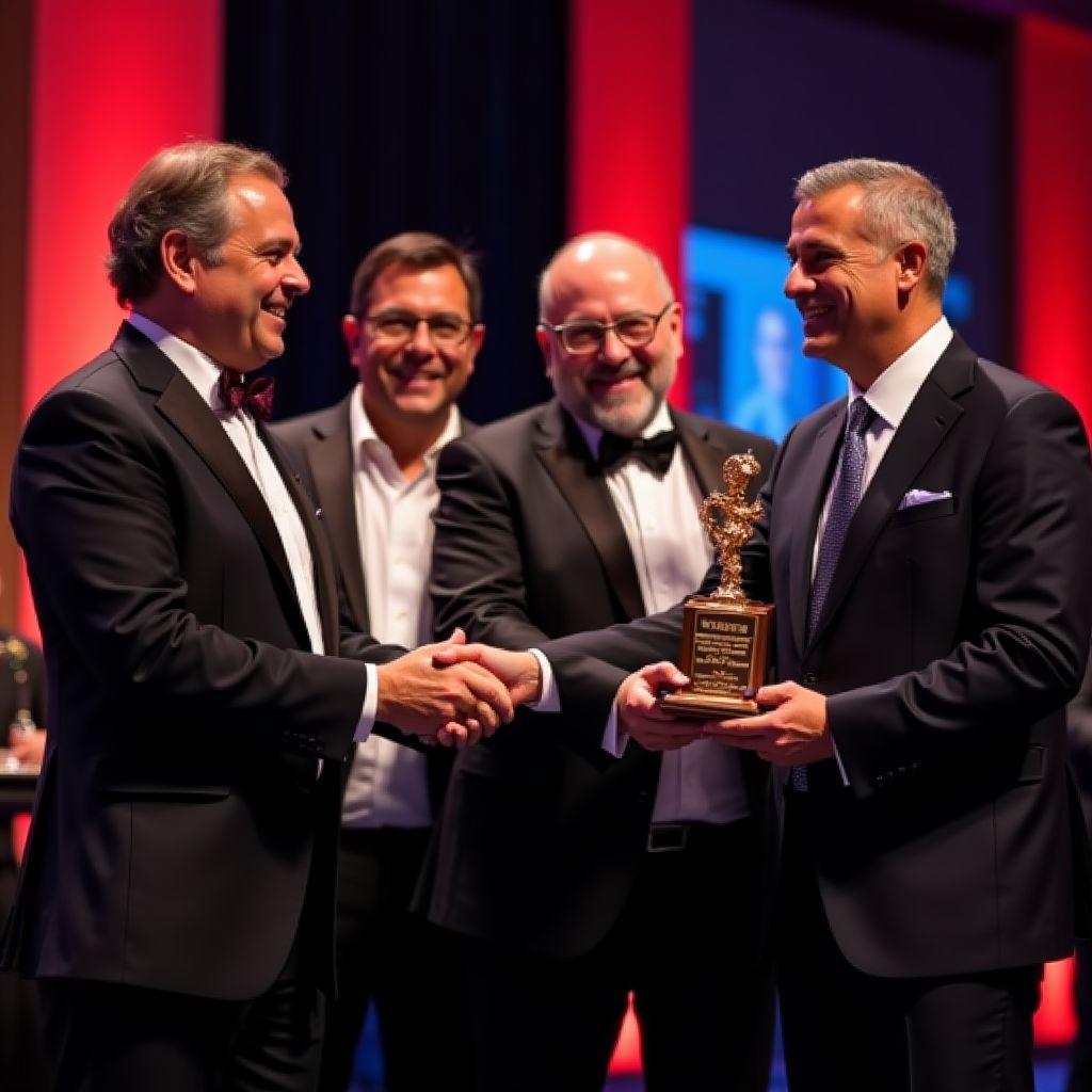 Elevate team receiving award